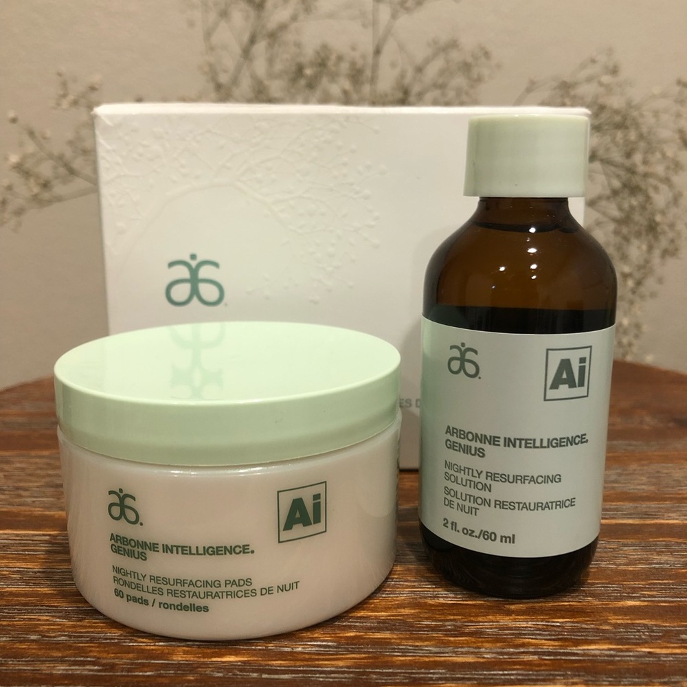 New Arbonne Intelligence Nightly resurfacing Pads and solution
